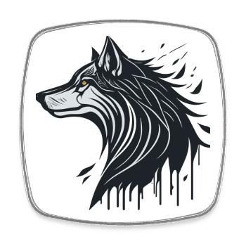 Spektraler Wolf - Viereckiger Kühlschrankmagnet - Weiß - Vorne