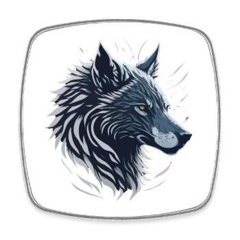 Blue Wolf - Viereckiger Kühlschrankmagnet - Weiß - Vorne