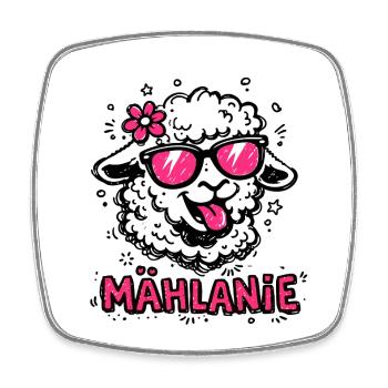 Mählanie Lustiges Schaf Namens Geschenk - Viereckiger Kühlschrankmagnet - Weiß - Vorne