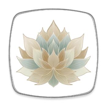 Zen-Lotus, Symbol für Ruhe und Gleichgewicht - Viereckiger Kühlschrankmagnet - Weiß - Vorne