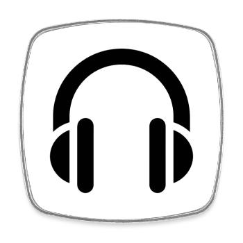 Music and rhythm, headphones, logo earphones - Square fridge magnet - white - Front