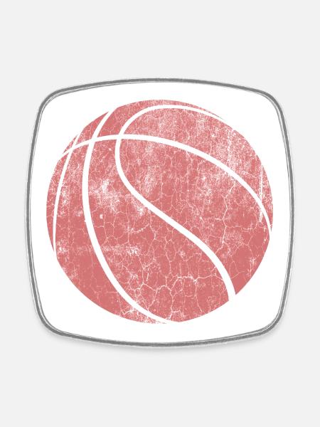 basket-ball - Magnet carré - blanc