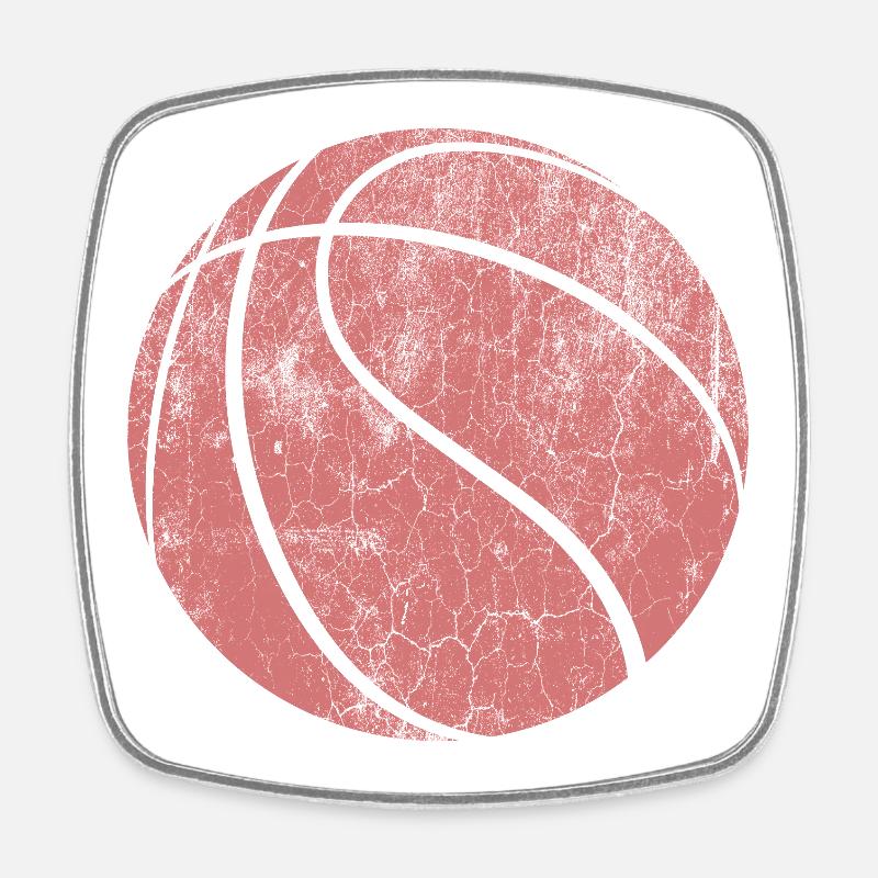 Basketball - Viereckiger Kühlschrankmagnet - Weiß