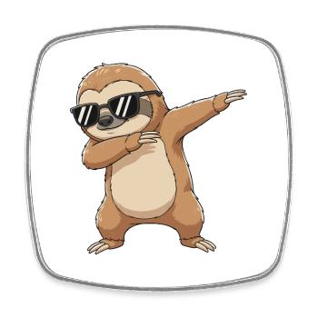 Cool Dabbing Sloth Sonnenbrillen-Cartoon-Kunst - Viereckiger Kühlschrankmagnet - Weiß - Vorne