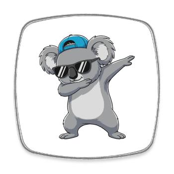 Cool Dabbing Koala Sunglasses Cartoon-Kunst - Viereckiger Kühlschrankmagnet - Weiß - Vorne