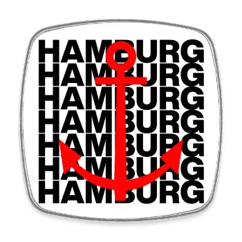 HAMBURG ANKER – HAFEN POWER! MOIN, HAFEENLIEBE - Viereckiger Kühlschrankmagnet - Weiß - Vorne