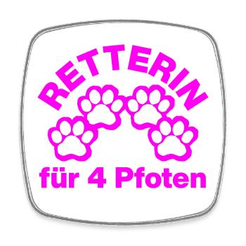 RETTERIN FÜR 4 PFOTEN! 🐾TIERLIEBE - Viereckiger Kühlschrankmagnet - Weiß - Vorne
