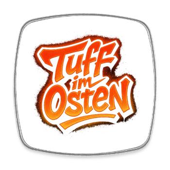 Tuff im Osten - Viereckiger Kühlschrankmagnet - Weiß - Vorne