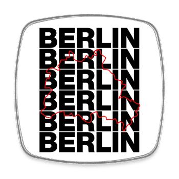 BERLIN UMRISS, DIT IS BERLIN - Viereckiger Kühlschrankmagnet - Weiß - Vorne