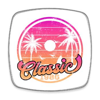 Classic 1986 Sunset Palms - Square fridge magnet - white - Front