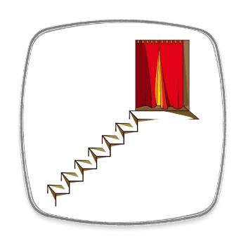 TREPPENHAUS - Viereckiger Kühlschrankmagnet - Weiß - Vorne
