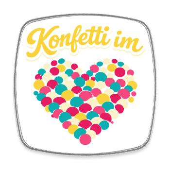 Carnival confetti in the heart - Square fridge magnet - white - Front