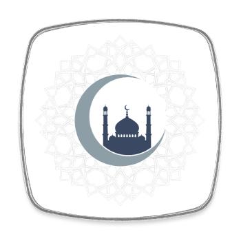 Islamische Kunst-Moschee Halbmond Elegant - Viereckiger Kühlschrankmagnet - Weiß - Vorne