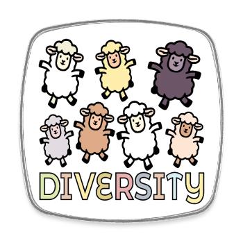 Diversity Sheep Inclusion - Square fridge magnet - white - Front