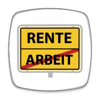 Pension Work Place Sign - Square fridge magnet - white - Front