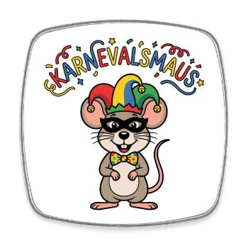 Karnevalsmaus Karneval Köln Kölner Karnevals Maus - Viereckiger Kühlschrankmagnet - Weiß - Vorne