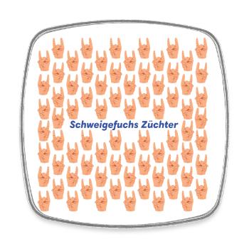 Schweigefuchs Züchter Muster - Viereckiger Kühlschrankmagnet - Weiß - Vorne