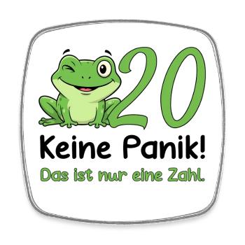20 Birthday Design – Don't Panic! - Square fridge magnet - white - Front