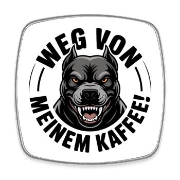 Wütender Hundekopf im Schwarz - Viereckiger Kühlschrankmagnet - Weiß - Vorne