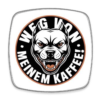 Wütender Hund Kaffee Logo - Viereckiger Kühlschrankmagnet - Weiß - Vorne