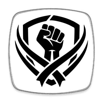 Combat logo - Square fridge magnet - white - Front