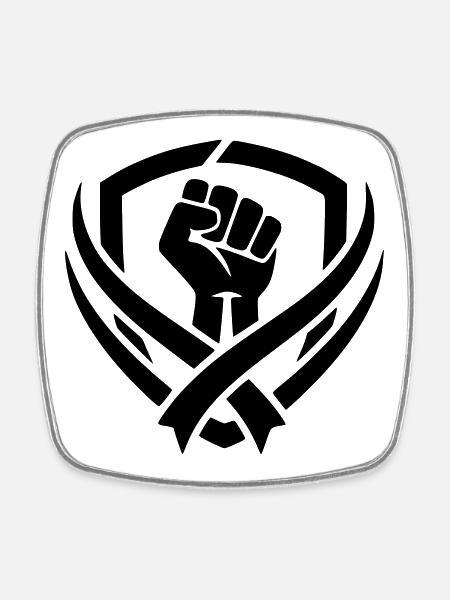 Combat logo - Square fridge magnet - white