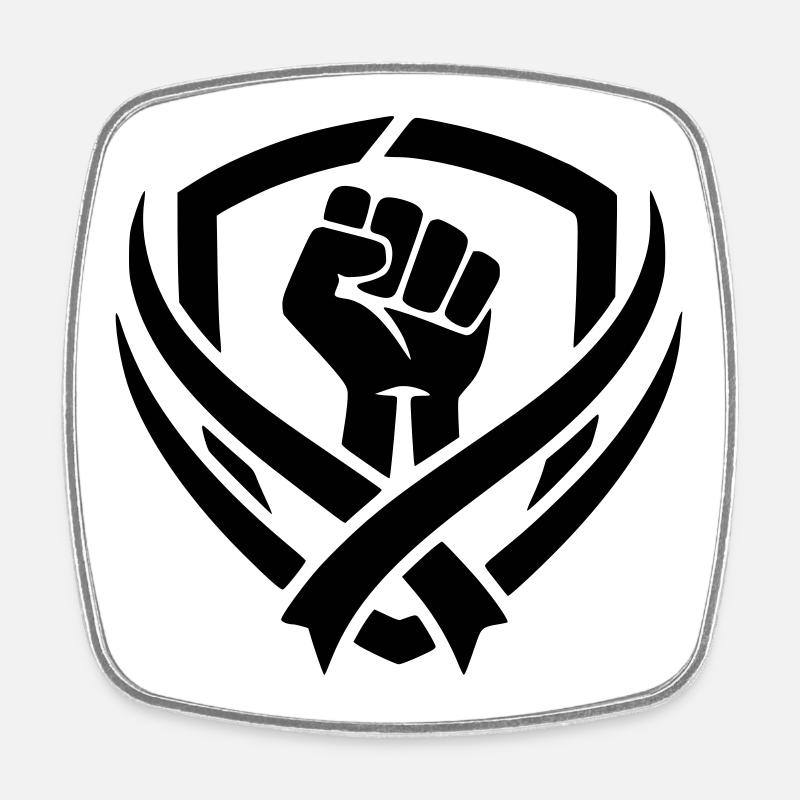 Combat logo - Square fridge magnet - white