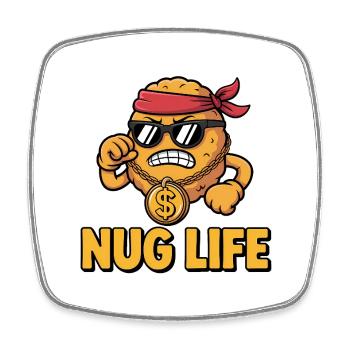 Nug Life - Funny T-Shirt - Square fridge magnet - white - Front