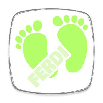 Naissance de Ferdi - Magnet carré - blanc - Devant