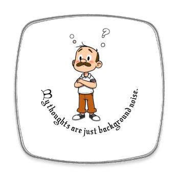 Buddy with Schnauzer Cartoon - Square fridge magnet - white - Front
