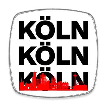 KÖLN SKYLINE – DOM POWER! - Viereckiger Kühlschrankmagnet - Weiß - Vorne