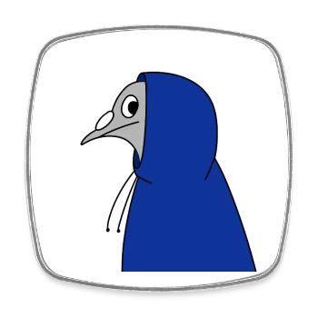 Pigeon in a Hoodie – Urban Minimal Illustration - Viereckiger Kühlschrankmagnet - Weiß - Vorne