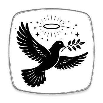Dove Holy Christian - Square fridge magnet - white - Front