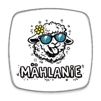 Mählanie Lustiges Schaf Wortspiel Name Melanie - Viereckiger Kühlschrankmagnet - Weiß - Vorne