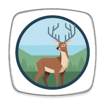 Deer - Square fridge magnet - white - Front