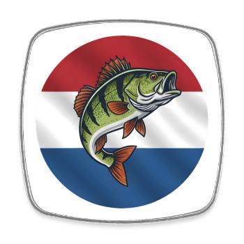 Pêche à la perche aux Pays-Bas - Magnet carré - blanc - Devant