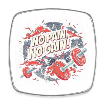 Pas de douleur Pas de gain Salle de sport Motivation Fitness Entraînement Shi - Magnet carré - blanc - Devant