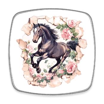 Pferd Vintage - Viereckiger Kühlschrankmagnet - Weiß - Vorne
