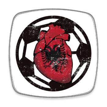 Albanien Fussball - Viereckiger Kühlschrankmagnet - Weiß - Vorne
