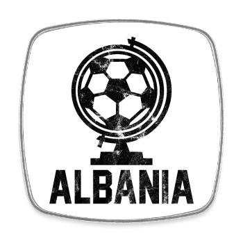 Albania Fussball - Viereckiger Kühlschrankmagnet - Weiß - Vorne