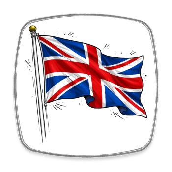 Drapeau de l’Angleterre de Grande-Bretagne - Magnet carré - blanc - Devant