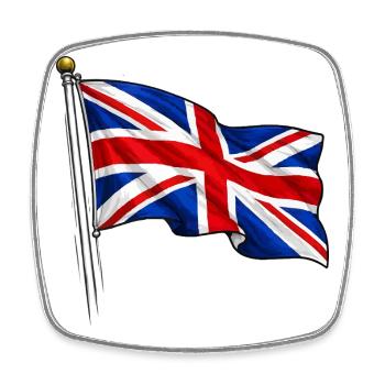 Drapeau de l’Angleterre de Grande-Bretagne - Magnet carré - blanc - Devant
