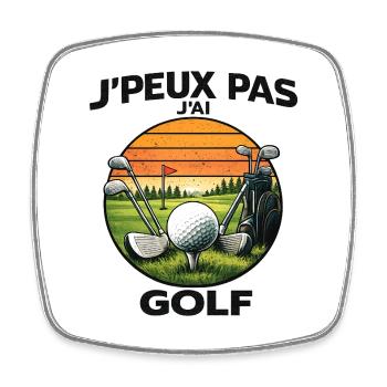 Golf Sunset Retro – Ich kann nicht - Viereckiger Kühlschrankmagnet - Weiß - Vorne