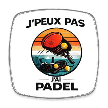 Jpeux Pas J'ai Padel Retro - Magnet carré - blanc - Devant