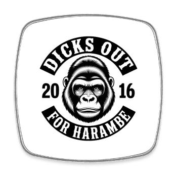 Dicks out for Harambe - Funny Meme T-Shirt - Square fridge magnet - white - Front