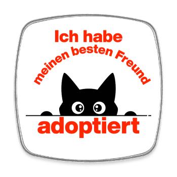 I ADOPTED MY BEST FRIEND! - Square fridge magnet - white - Front