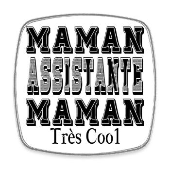 Mama Assistentin Mama Sehr cool - Viereckiger Kühlschrankmagnet - Weiß - Vorne