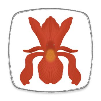 Crimson Iris Flame - Square fridge magnet - white - Front