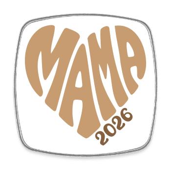 MAMA 2026 - Viereckiger Kühlschrankmagnet - Weiß - Vorne