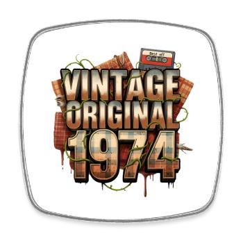 Rétro vintage 1974 - Magnet carré - blanc - Devant